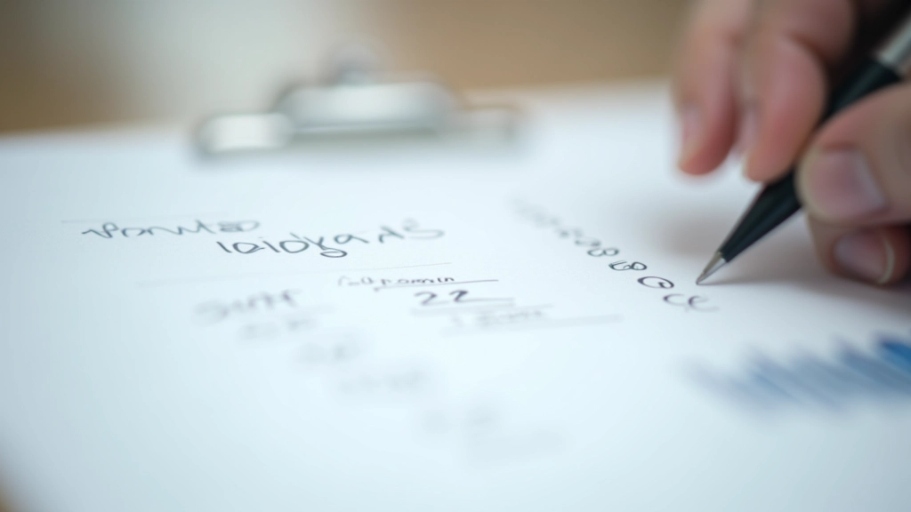 Finanzplan mit Spalten für kurzfristige, mittelfristige und langfristige Ziele, übersichtlich strukturiert auf Papier