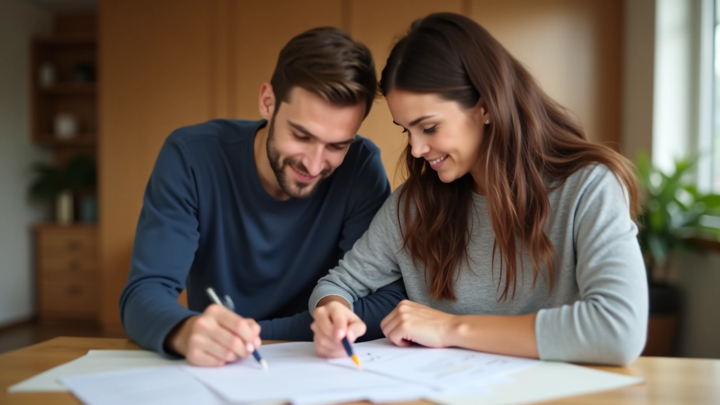 Zwei Menschen halten sich die Hände über einer Vermögensplanung, symbolisiert Zusammenarbeit und Transparenz