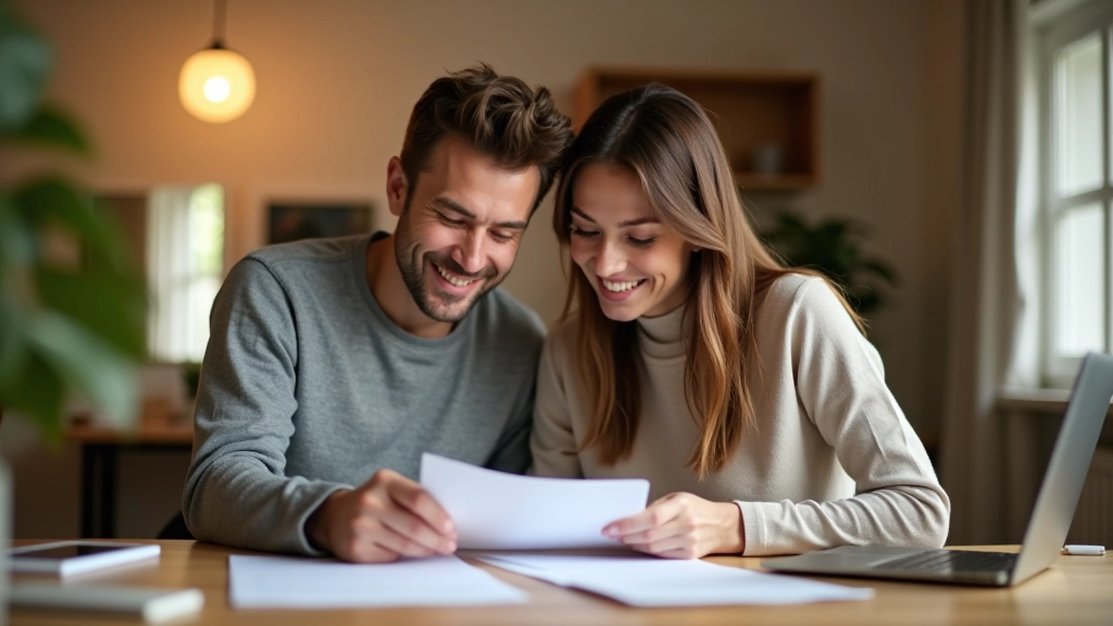 Paar überprüft gemeinsam Finanzpläne und Vermögensstrukturen