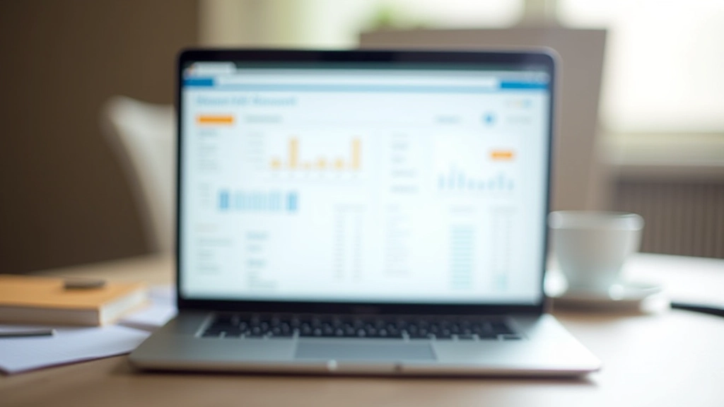Laptop-Bildschirm zeigt ein Haushaltskonto-Dashboard mit gemeinsamen Ausgaben und Einnahmen
